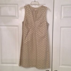 MICHAEL Michael Kors gold eyelet shift dress